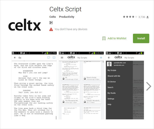 Celtx Free Download Mac English